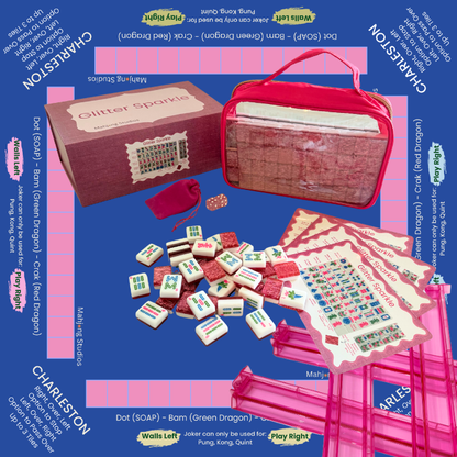 Glitter Sparkle - American Mahjong Tile Set (166 Tiles) Pink Bundle