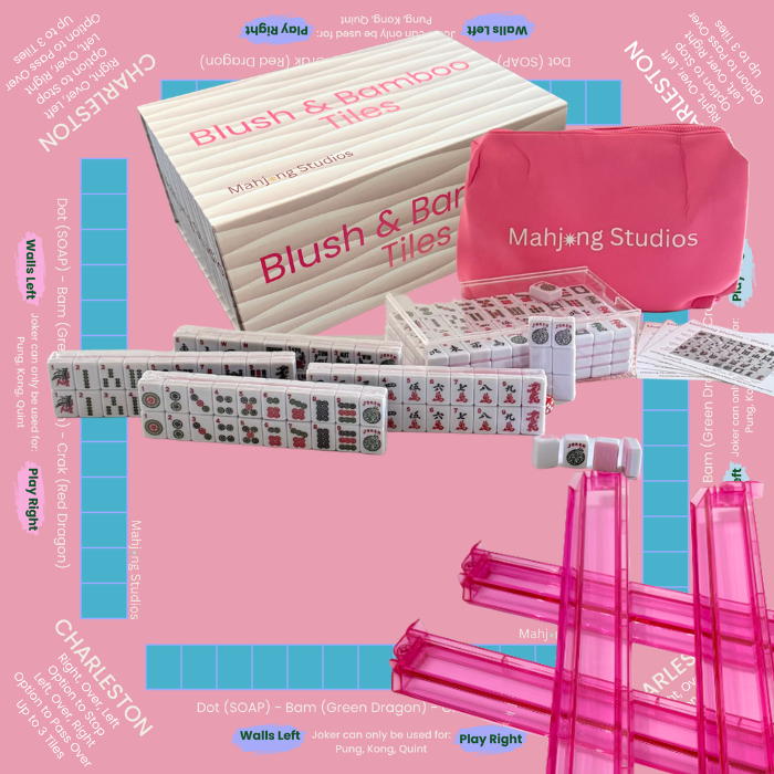 Mahjong Studios – Blush & Bamboo American Mahjong Bundle (166 Tiles)