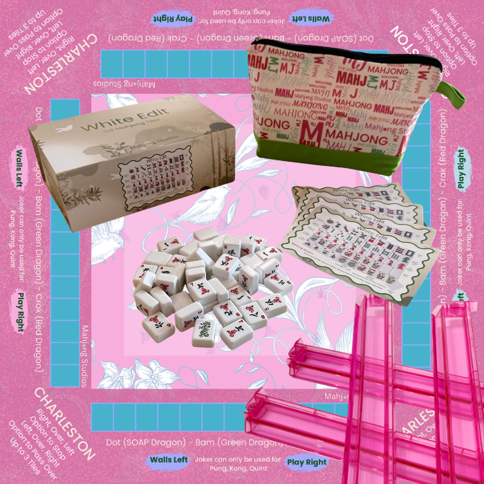 White Edit American Mahjong Tile Set Bundle (with Blanks)
