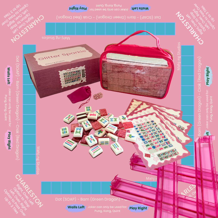 Glitter Sparkle - American Mahjong Tile Set (166 Tiles) Pink Bundle