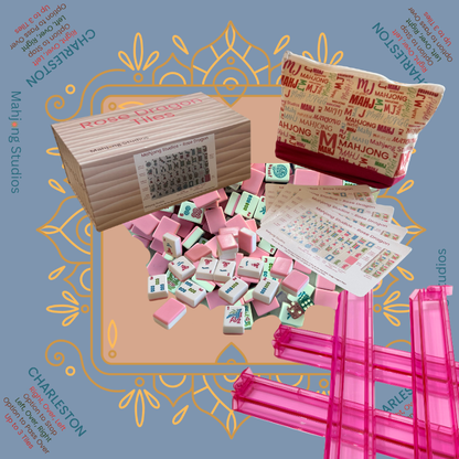 Rose Dragon American Mahjong Pink Tile Set Bundle (with Blanks)