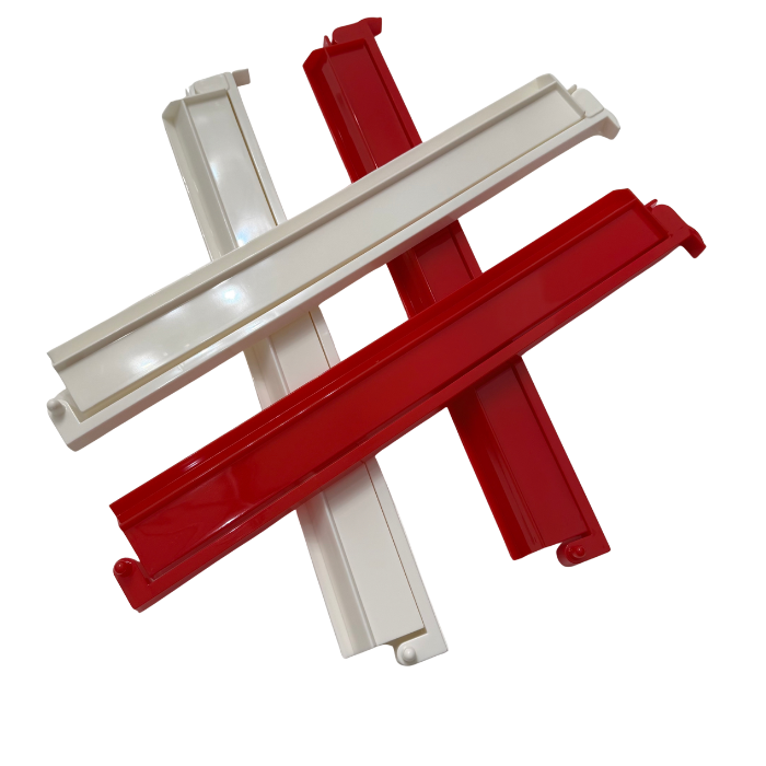 Mahjong Rack and Pusher Set of 4 - Solid Colors Red Blue White