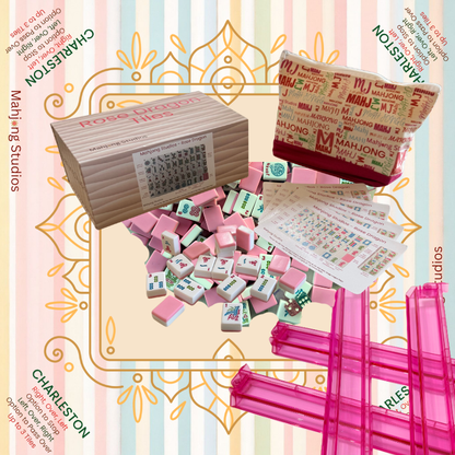 Rose Dragon American Mahjong Pink Tile Set Bundle (with Blanks)