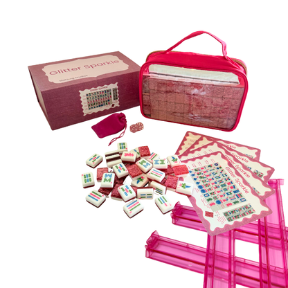 Glitter Sparkle - American Mahjong Tile Set (166 Tiles) Pink Bundle