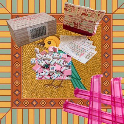 Rose Dragon American Mahjong Pink Tile Set Bundle (with Blanks)