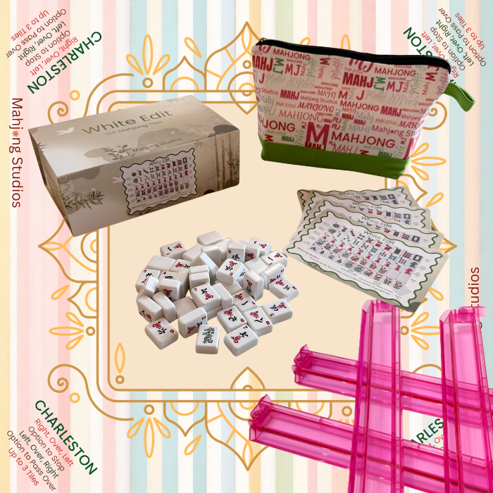 White Edit American Mahjong Tile Set Bundle (with Blanks)