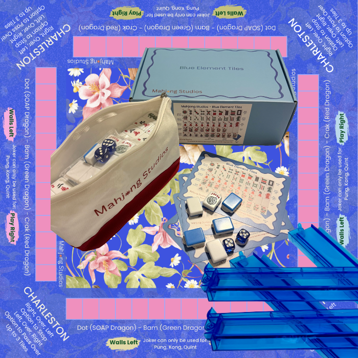 Mahjong Studios – Blue Element American Mahjong Tile Set (166 Tiles)