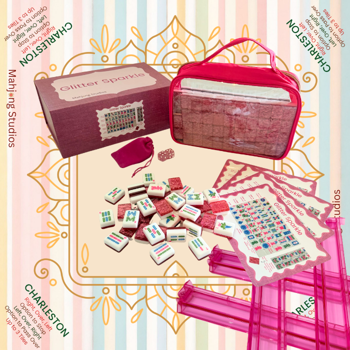 Glitter Sparkle - American Mahjong Tile Set (166 Tiles) Pink Bundle