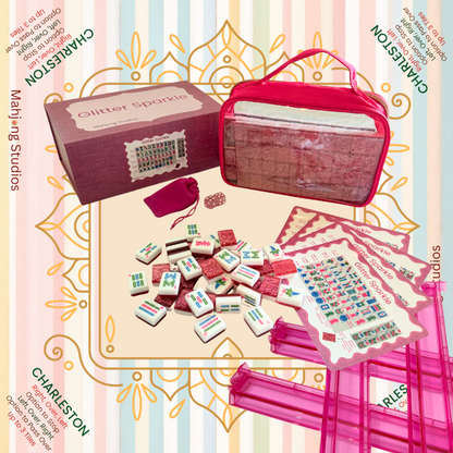 Glitter Sparkle - American Mahjong Tile Set (166 Tiles) Pink Bundle