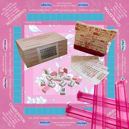Rose Dragon American Mahjong Pink Tile Set Bundle (with Blanks)
