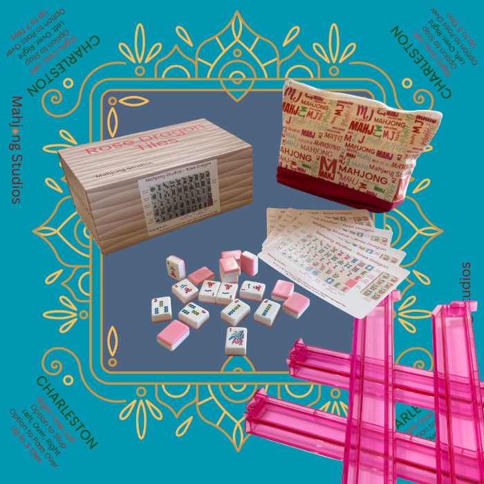 Rose Dragon American Mahjong Pink Tile Set Bundle (with Blanks)