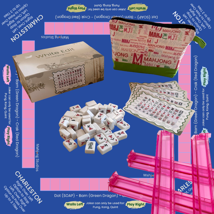 White Edit American Mahjong Tile Set Bundle (with Blanks)