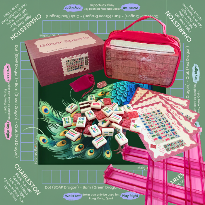 Glitter Sparkle - American Mahjong Tile Set (166 Tiles) Pink Bundle