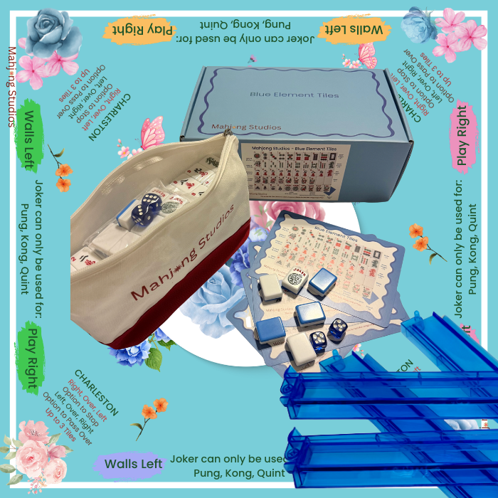 Mahjong Studios – Blue Element American Mahjong Tile Set (166 Tiles)