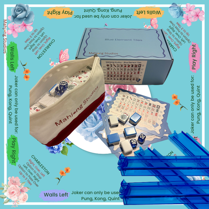 Mahjong Studios – Blue Element American Mahjong Tile Set (166 Tiles)