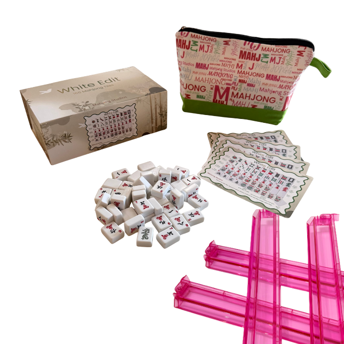 White Edit American Mahjong Tile Set Bundle (with Blanks)