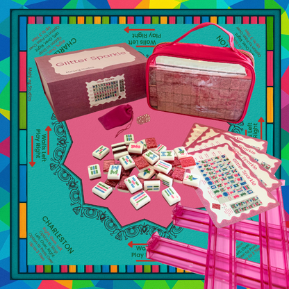 Glitter Sparkle - American Mahjong Tile Set (166 Tiles) Pink Bundle