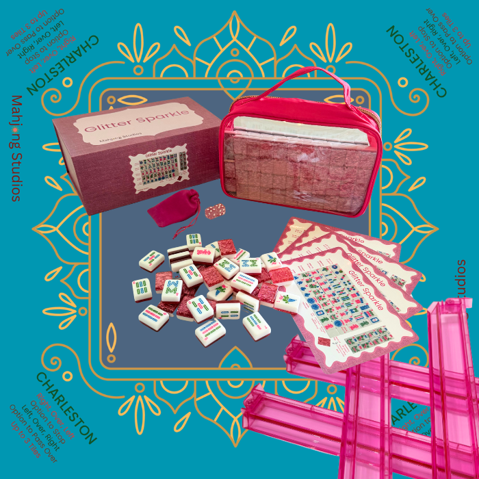 Glitter Sparkle - American Mahjong Tile Set (166 Tiles) Pink Bundle