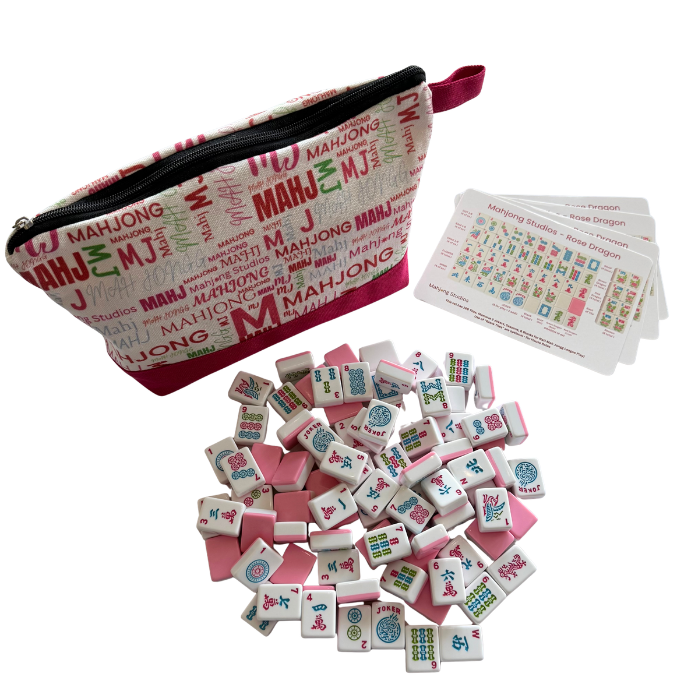 Rose Dragon American Mahjong Pink Tile Set Bundle (with Blanks)