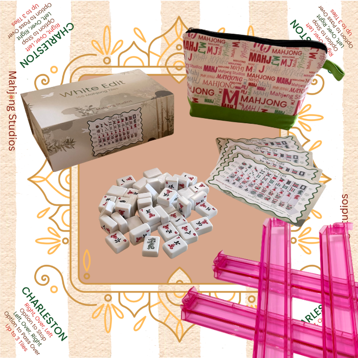 White Edit American Mahjong Tile Set Bundle (with Blanks)