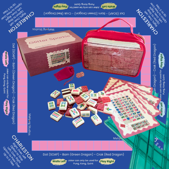 Glitter Sparkle - American Mahjong Tile Set (166 Tiles) Pink Bundle