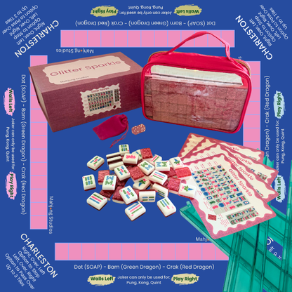 Glitter Sparkle - American Mahjong Tile Set (166 Tiles) Pink Bundle