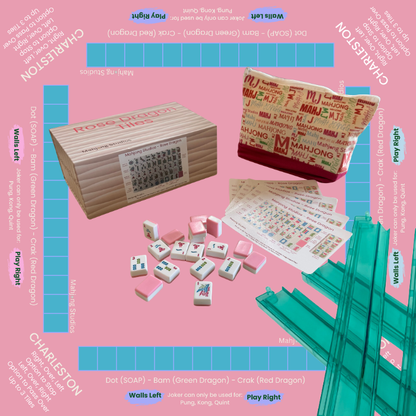 Rose Dragon American Mahjong Pink Tile Set Bundle (with Blanks)