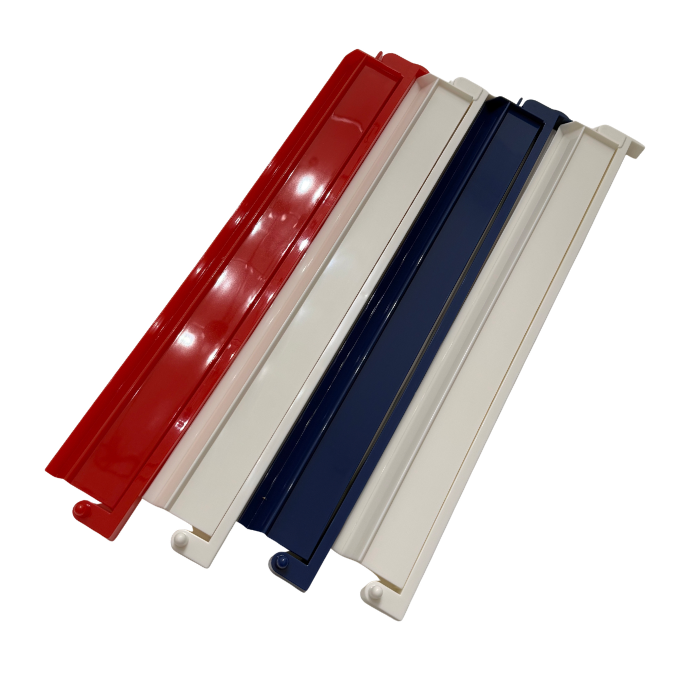 Mahjong Rack and Pusher Set of 4 - Solid Colors Red Blue White