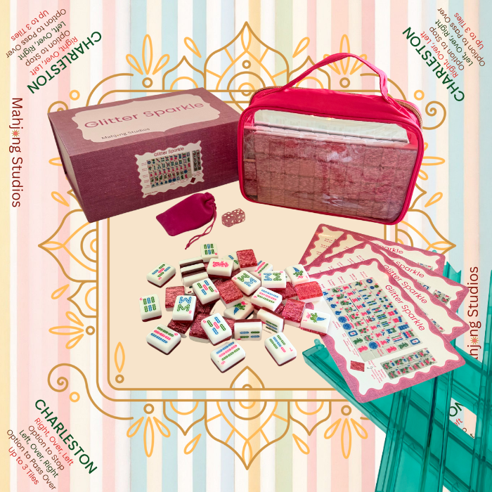 Glitter Sparkle - American Mahjong Tile Set (166 Tiles) Pink Bundle