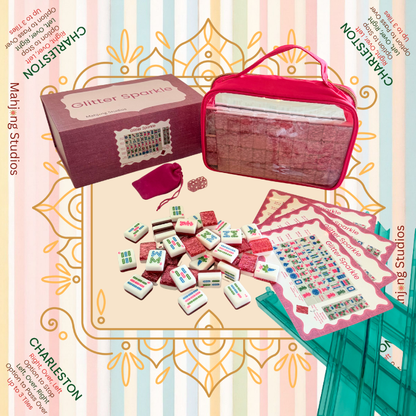 Glitter Sparkle - American Mahjong Tile Set (166 Tiles) Pink Bundle
