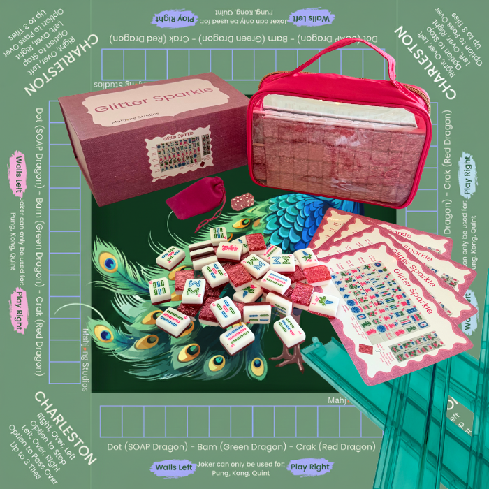 Glitter Sparkle - American Mahjong Tile Set (166 Tiles) Pink Bundle
