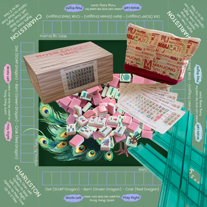 Rose Dragon American Mahjong Pink Tile Set Bundle (with Blanks)