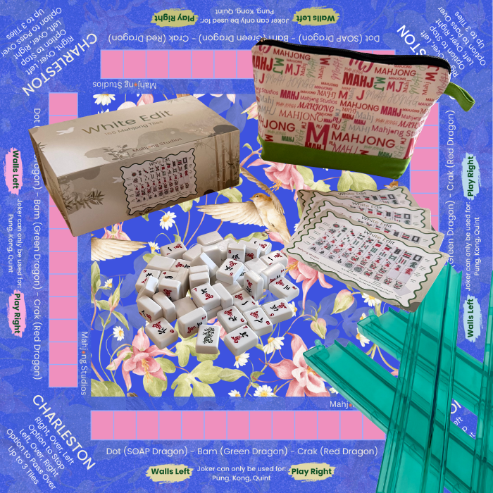 White Edit American Mahjong Tile Set Bundle (with Blanks)