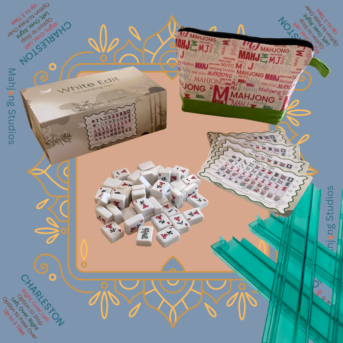 White Edit American Mahjong Tile Set Bundle (with Blanks)