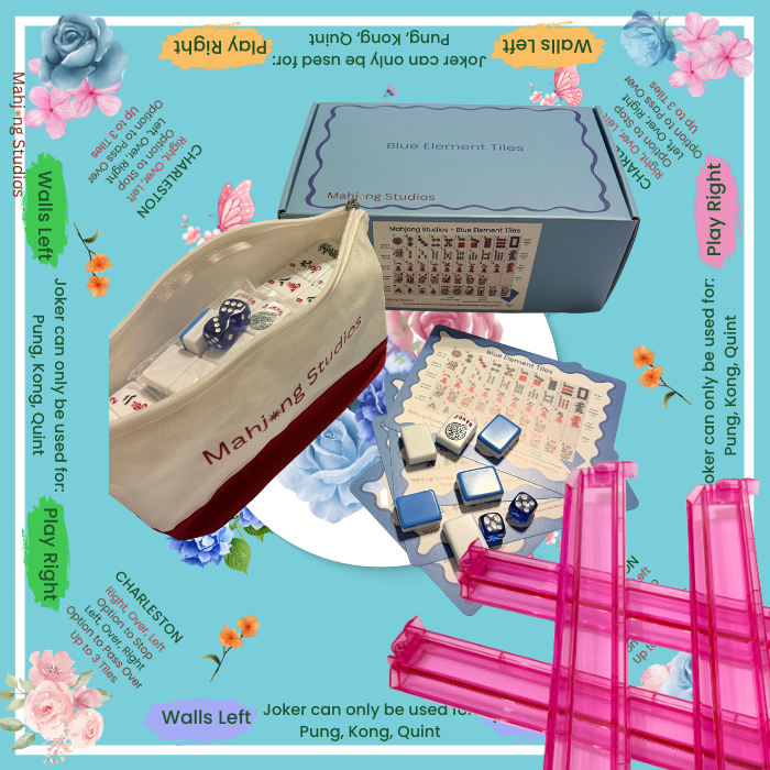 Mahjong Studios – Blue Element American Mahjong Tile Set (166 Tiles)
