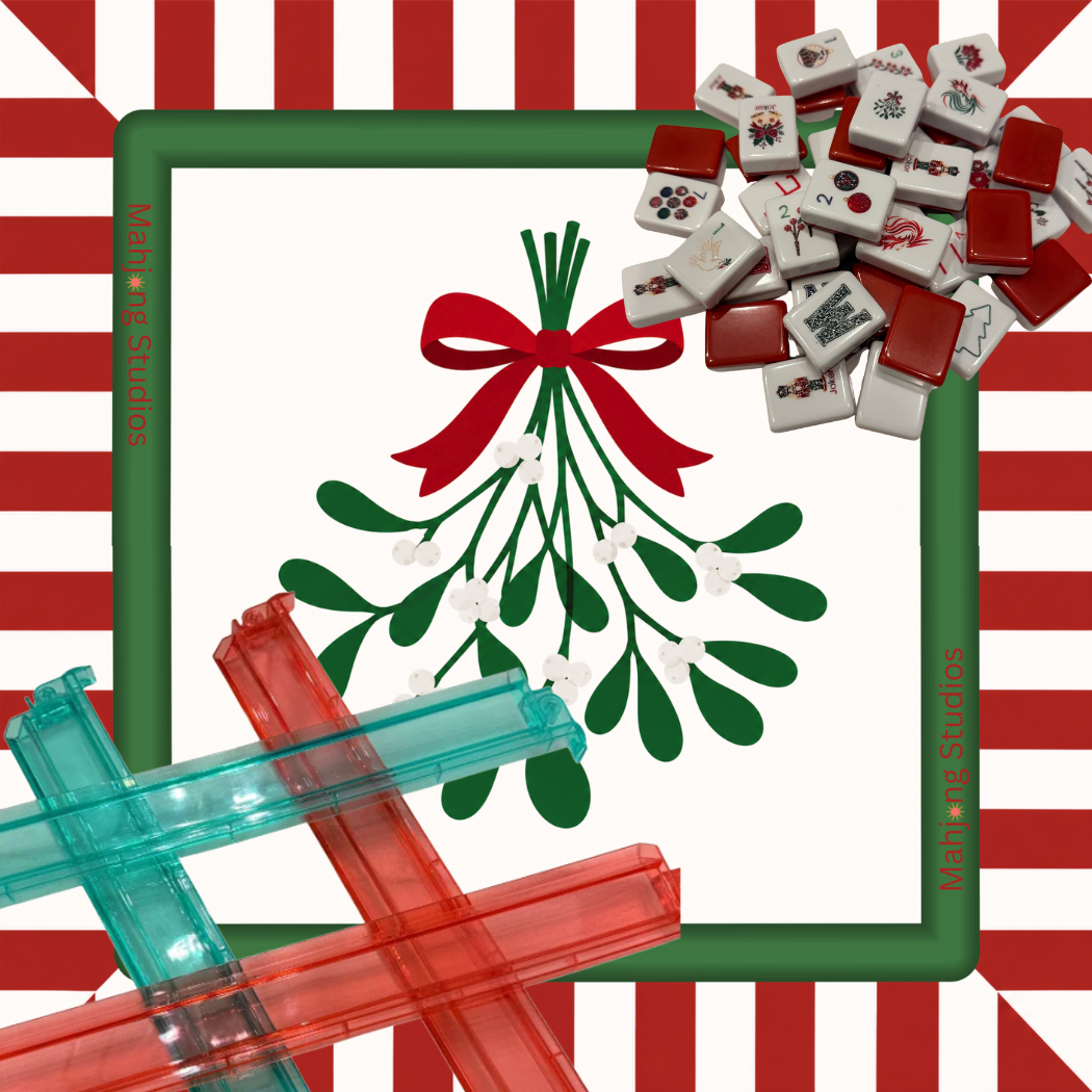 Christmas Kiss custom Flower tiles with festive holiday artwork