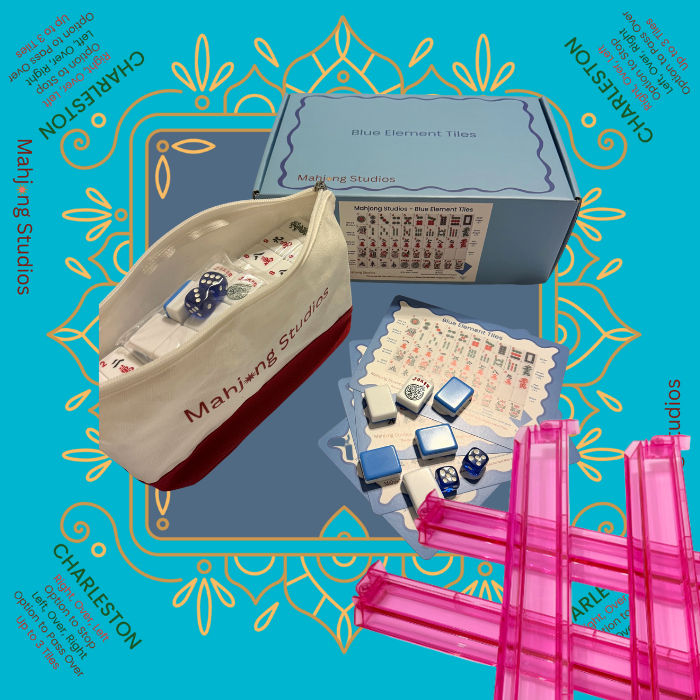 Mahjong Studios – Blue Element American Mahjong Tile Set (166 Tiles)