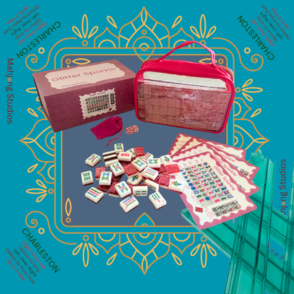 Glitter Sparkle - American Mahjong Tile Set (166 Tiles) Pink Bundle
