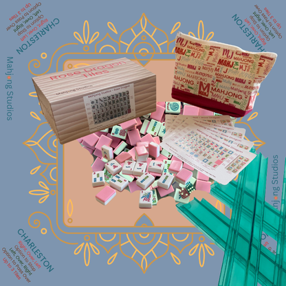 Rose Dragon American Mahjong Pink Tile Set Bundle (with Blanks)