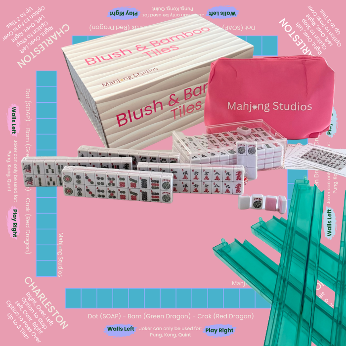 Mahjong Studios – Blush & Bamboo American Mahjong Bundle (166 Tiles)