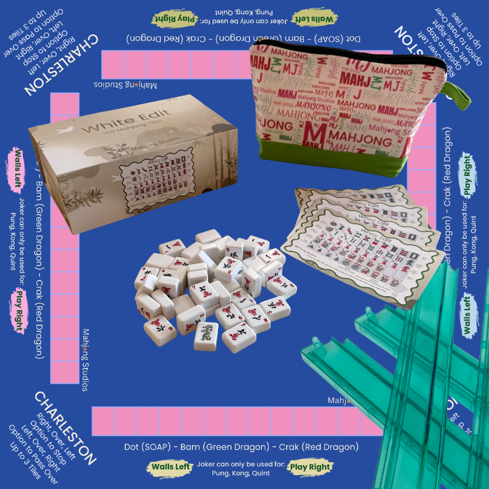 White Edit American Mahjong Tile Set Bundle (with Blanks)