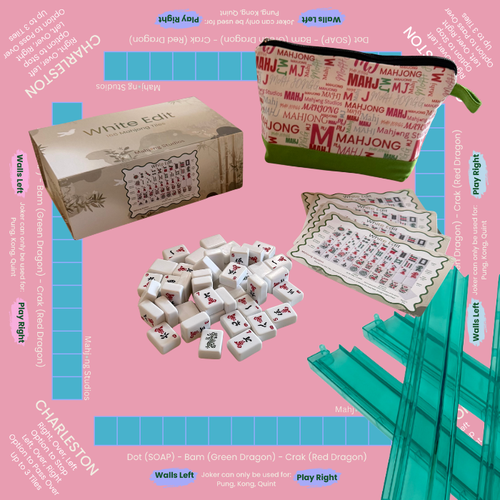 White Edit American Mahjong Tile Set Bundle (with Blanks)