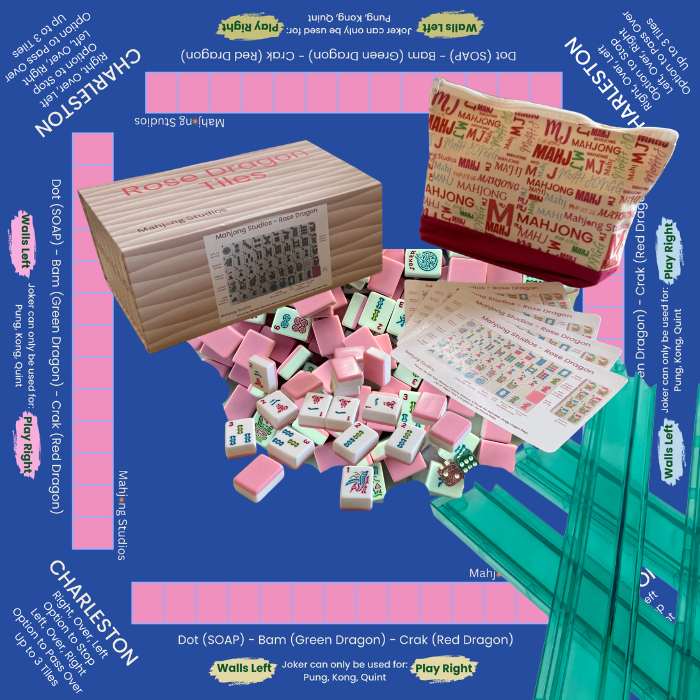 Rose Dragon American Mahjong Pink Tile Set Bundle (with Blanks)