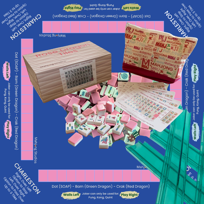 Rose Dragon American Mahjong Pink Tile Set Bundle (with Blanks)