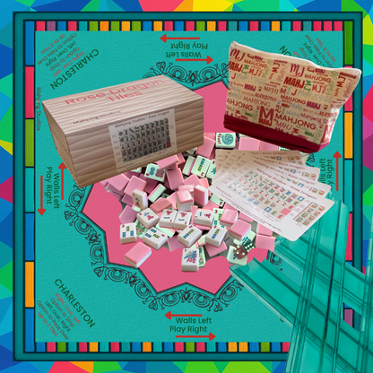 Rose Dragon American Mahjong Pink Tile Set Bundle (with Blanks)