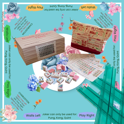 Rose Dragon American Mahjong Pink Tile Set Bundle (with Blanks)