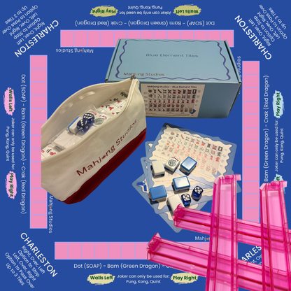 Mahjong Studios – Blue Element American Mahjong Tile Set (166 Tiles)