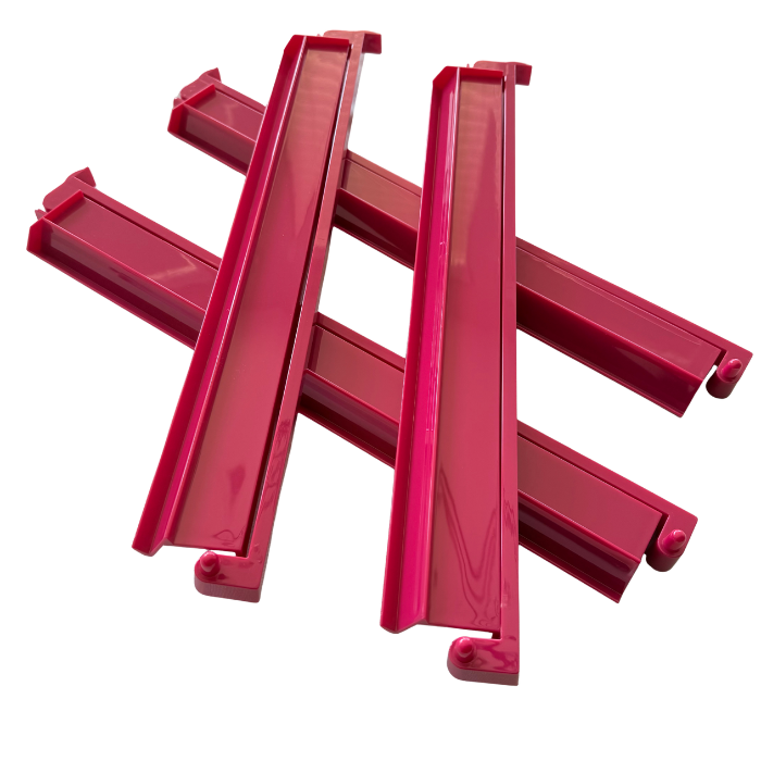 Mahjong Rack and Pusher Set of 4 - Solid Colors Pink Yellow Green Purple