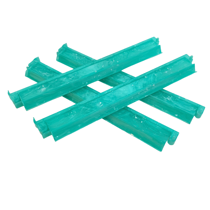 Sea Glass green translucent American Mahjong racks and pushers by Mahjong Studios – set of 4