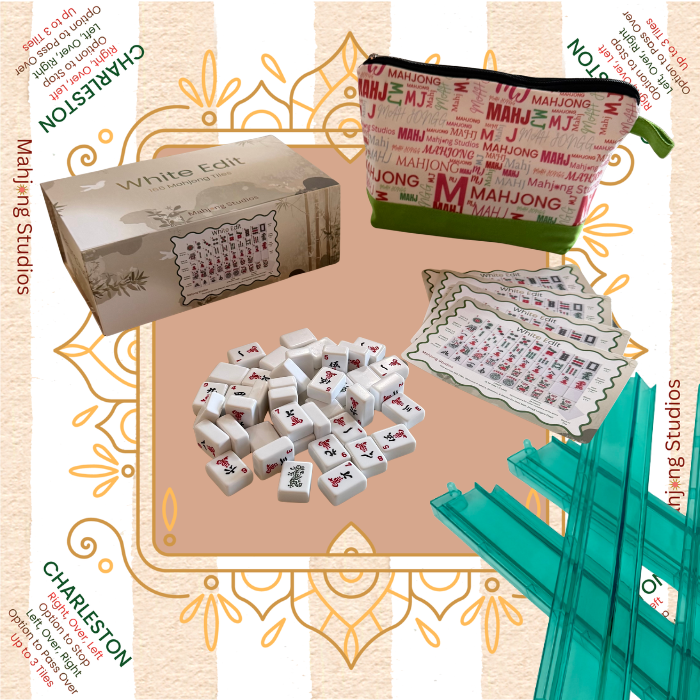 White Edit American Mahjong Tile Set Bundle (with Blanks)